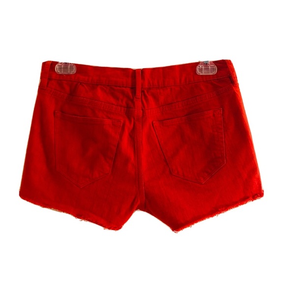 Madewell Red Denim Cut Off Shorts - Picture 2 of 4